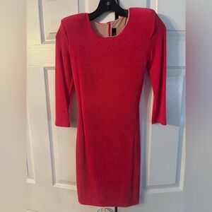 Elegant Pink w Shimmer dress w shoulder pads